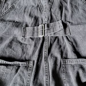 No more boundaries black overall shorts